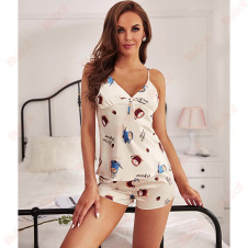 sexy womens pajama set imitation silk